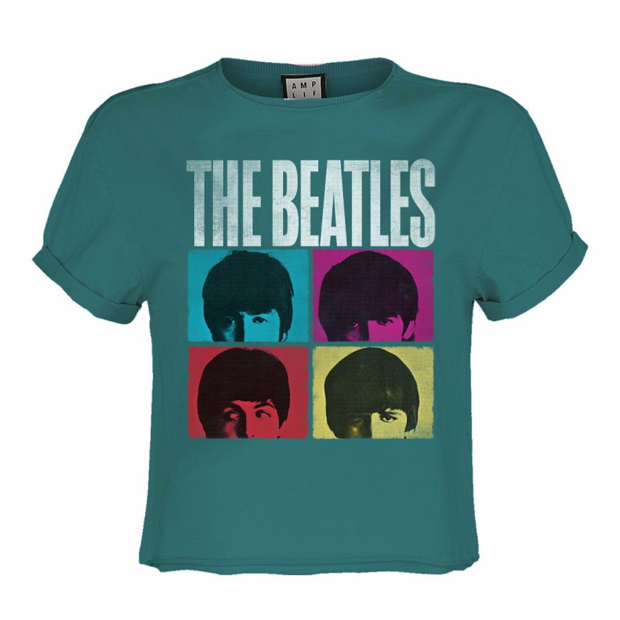 Ladies T-Shirts * | Hot Selling The Beatles Crop Top T Shirt Hard Days Night