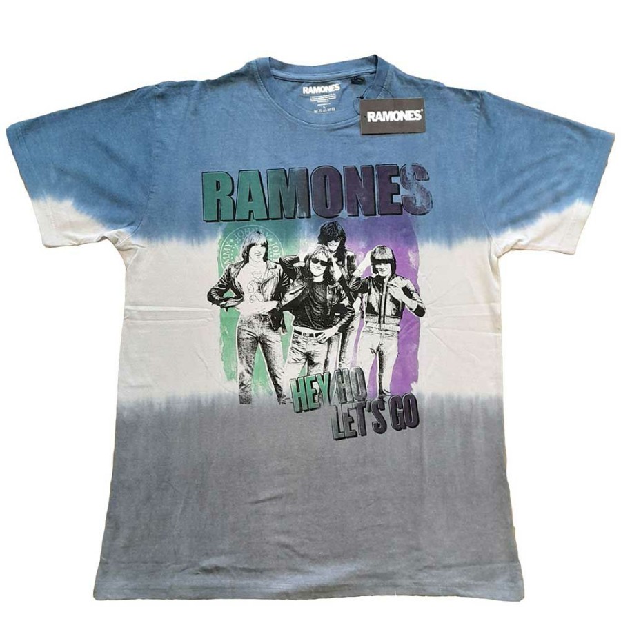 Men'S T-Shirts * | Clearance Sale Ramones T-Shirt Hey Ho Retro (Dip-Dye)