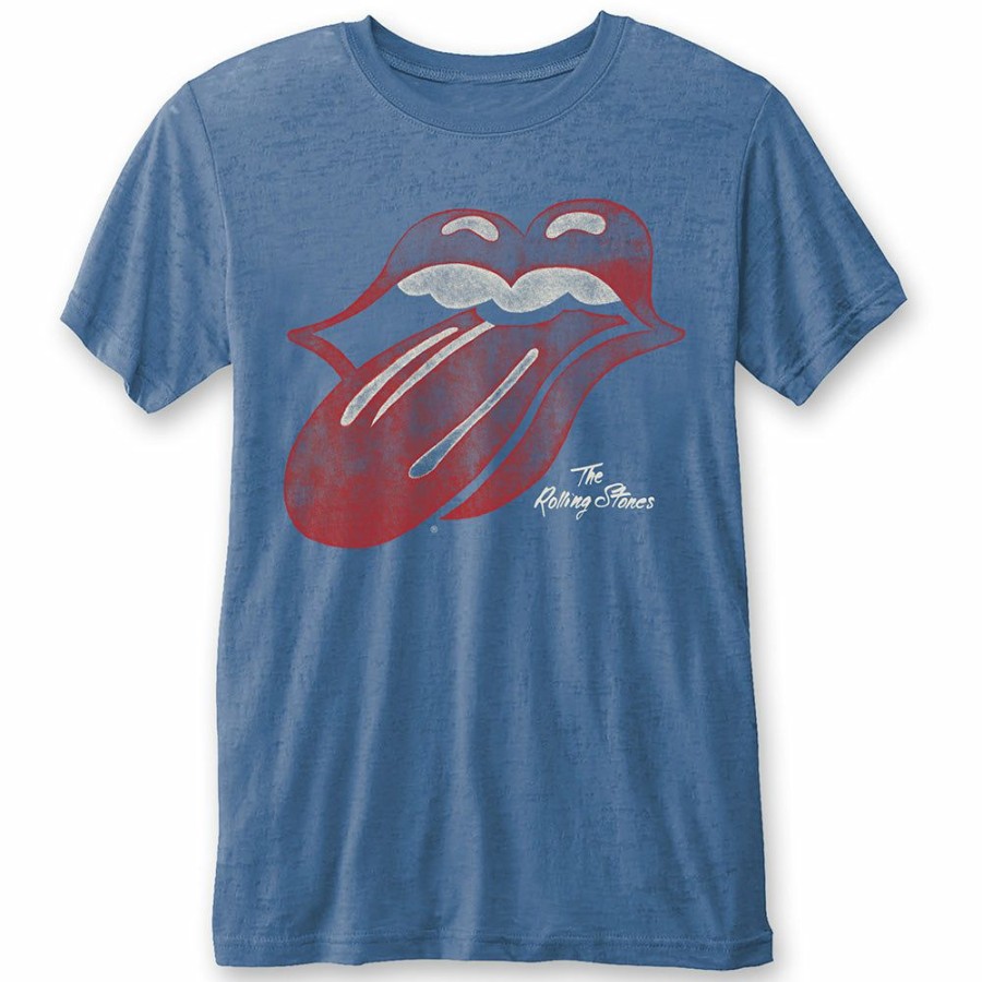 Men'S T-Shirts * | Sale Online The Rolling Stones T-Shirt Vintage Tongue, Burn Out Tee