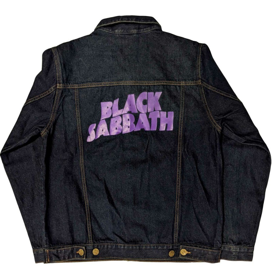 Men'S T-Shirts * | Bargain Sale Black Sabbath Denim Jacket Wavy Logo