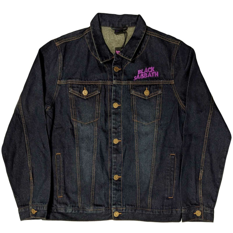 Men'S T-Shirts * | Bargain Sale Black Sabbath Denim Jacket Wavy Logo