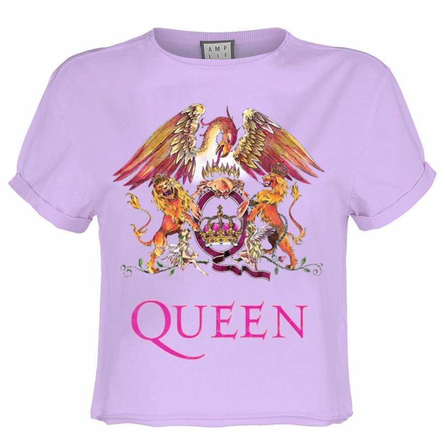 Ladies T-Shirts * | Gift Selection Queen Crop Top T Shirt Royal Logo