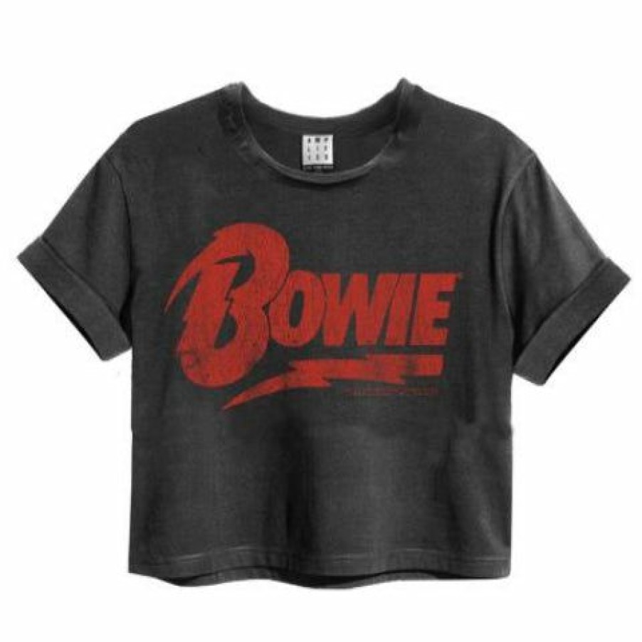 Ladies T-Shirts * | Cut Price David Bowie Crop Top T Shirt Logo