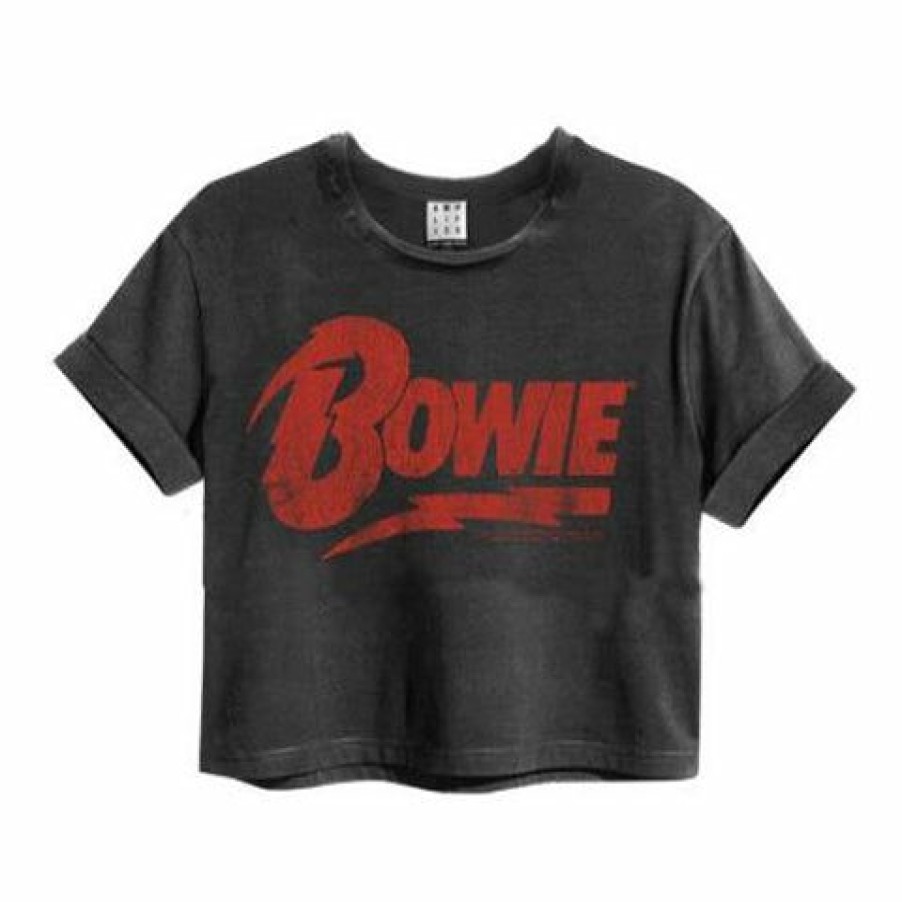 Ladies T-Shirts * | Cut Price David Bowie Crop Top T Shirt Logo