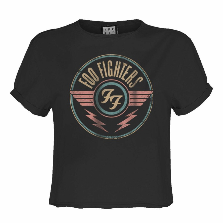 Ladies T-Shirts * | Clearance Sale Foo Fighters Crop Top T Shirt Ff Logo