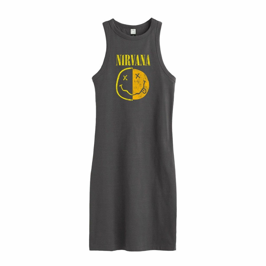 Ladies T-Shirts * | Discount Sale Nirvana Fitted Dress Spliced Smiley