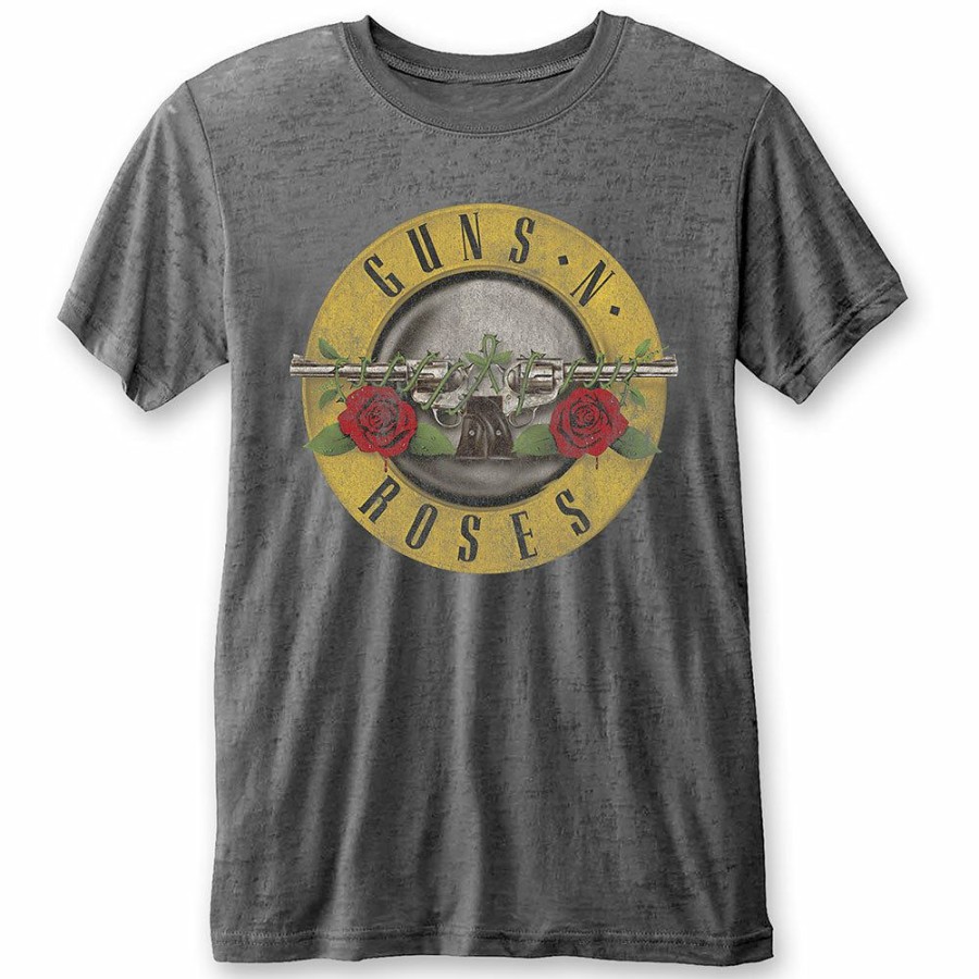 Men'S T-Shirts * | Top Selling Guns N' Roses Burn Out T-Shirt Drum Logo