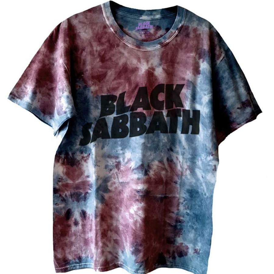 Men'S T-Shirts * | Bargain Sale Black Sabbath T-Shirt Wavy Logo Dye Wash