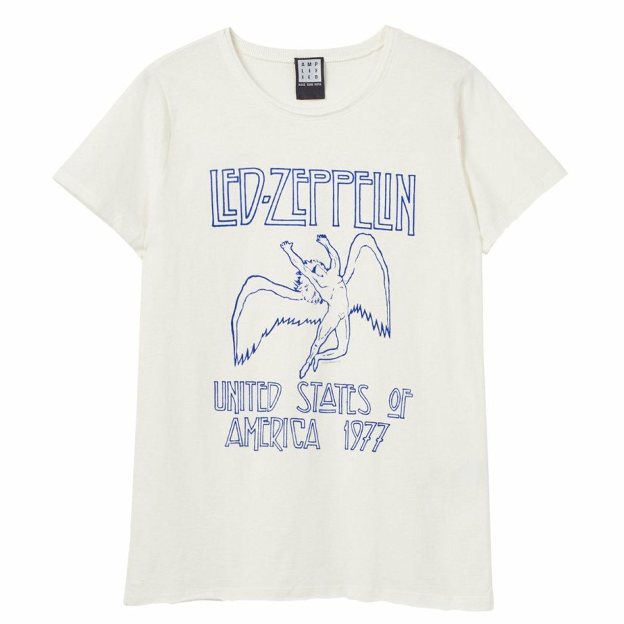 Men'S T-Shirts * | Online Discount Led Zeppelin T-Shirt Icarus 1977 Flock Print