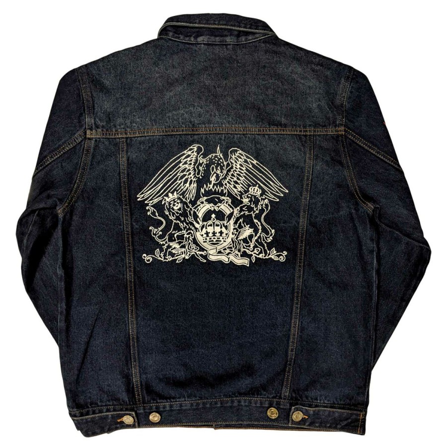 Men'S T-Shirts * | Exclusive Design Queen Unisex Denim Jacket White Crest