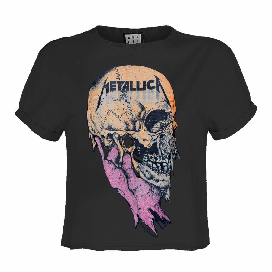 Ladies T-Shirts * | Discount Sale Metallica Crop Top T Shirt Sad But True