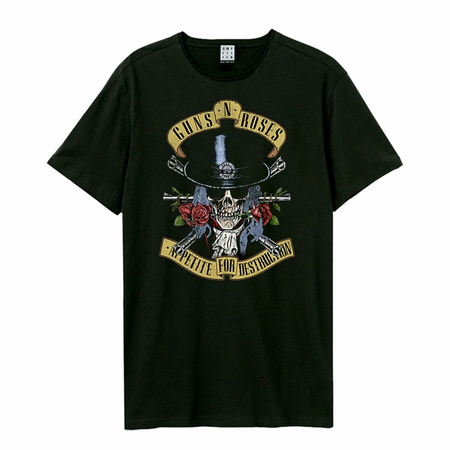 Men'S T-Shirts * | Discount Sale Guns N' Roses T-Shirt Top Hat Skull