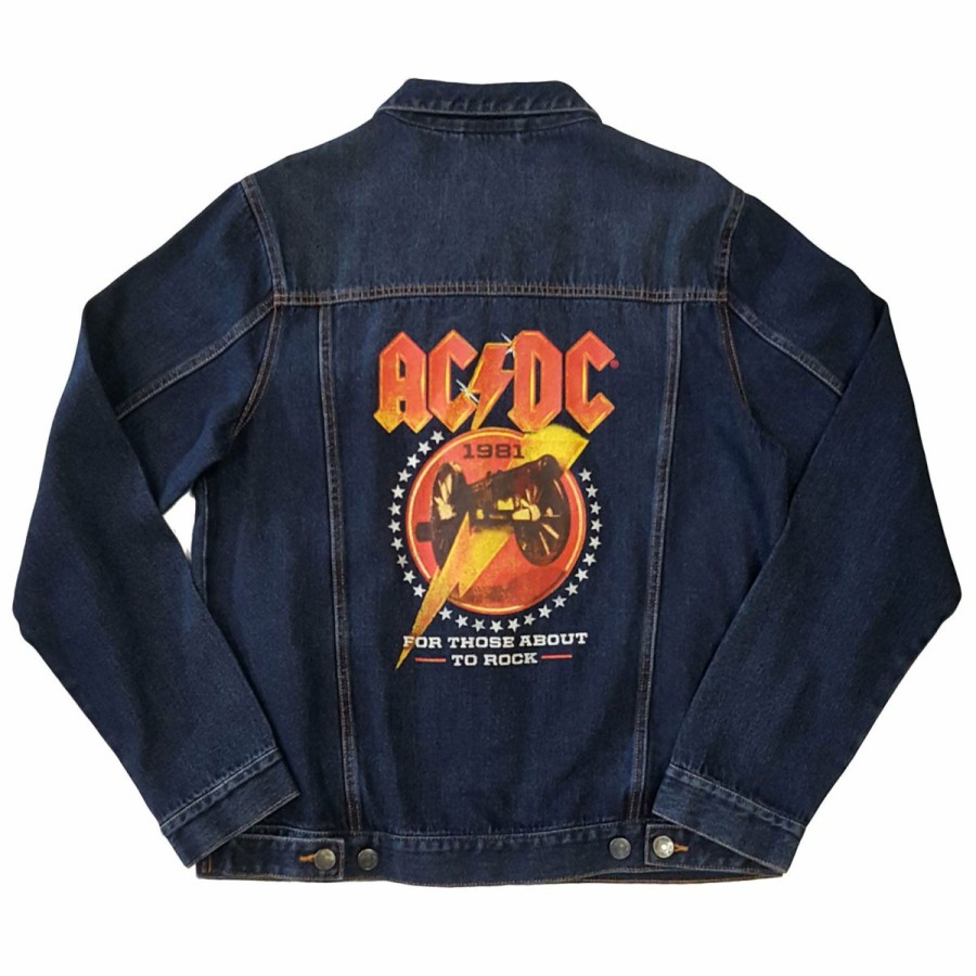 Men'S T-Shirts * | Fire Sale Ac/Dc About To Rock Denim Jacket