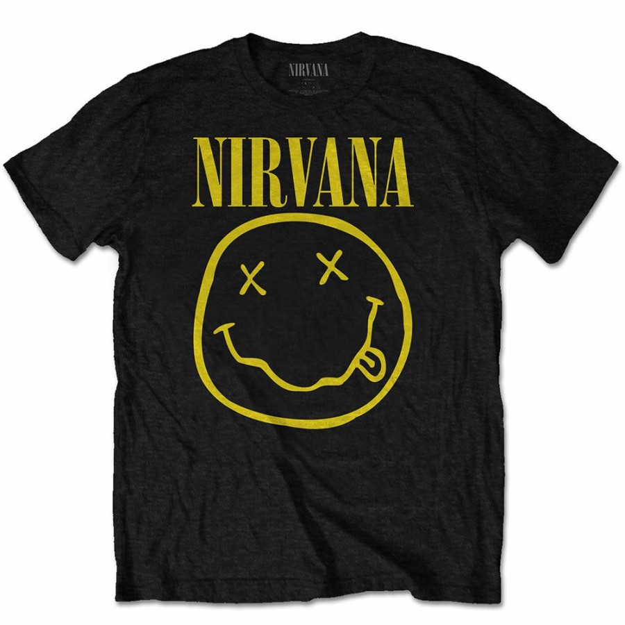 Men'S T-Shirts * | Cheaper Nirvana Unisex T-Shirt Smiley, Black