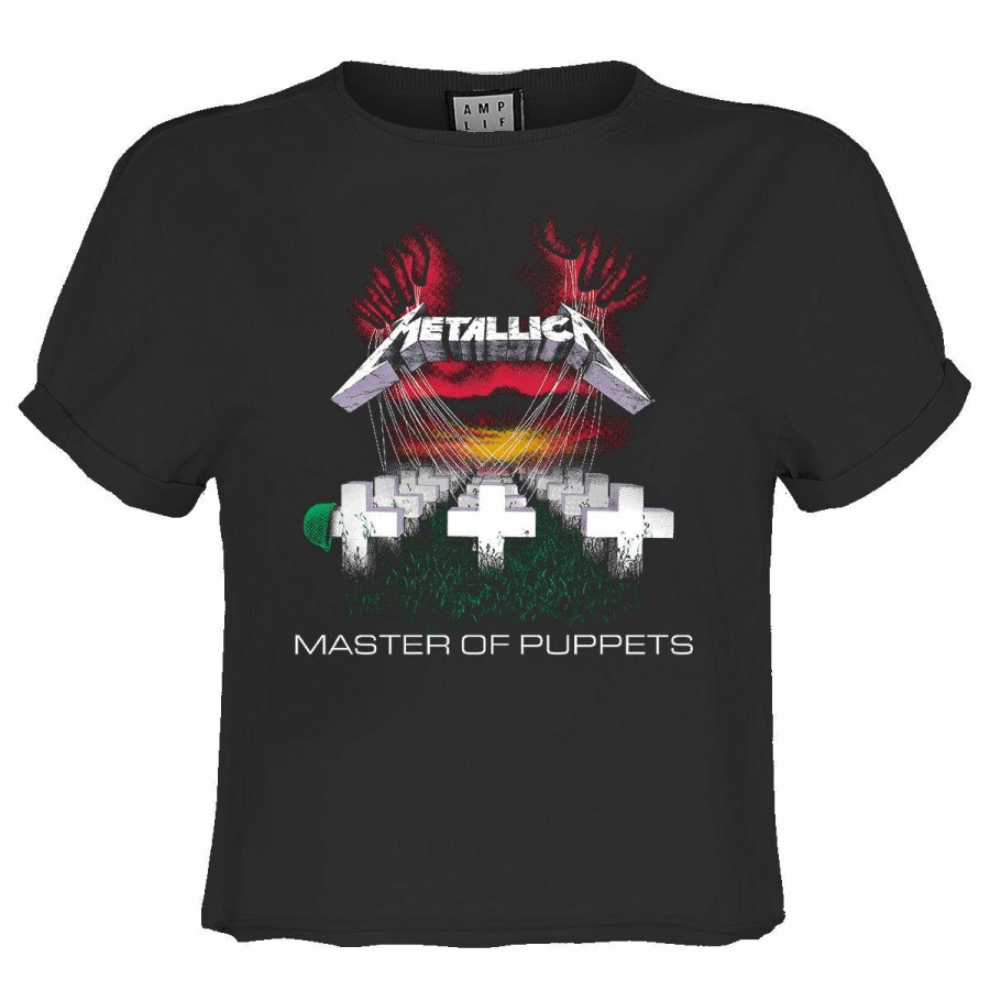 Ladies T-Shirts * | Hot Selling Metallica Crop Top T Shirt Master Of Puppets